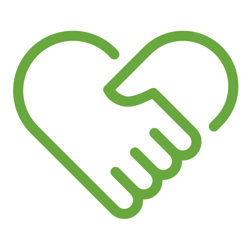 Heart handshake icon