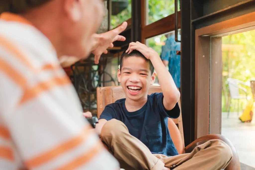 Disabled man smiling